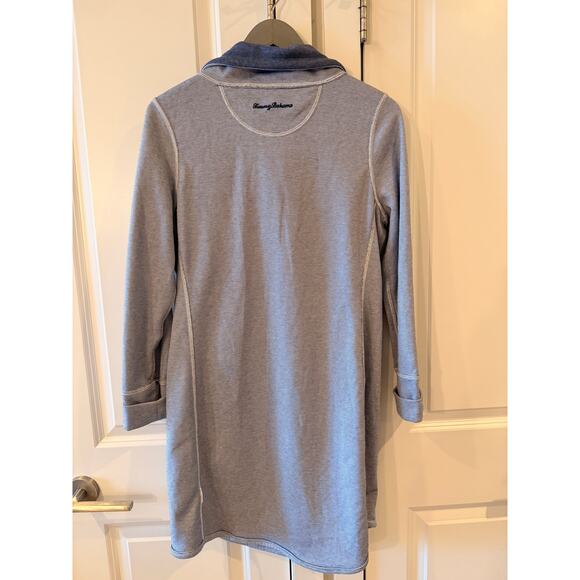 TOMMY BAHAMA Flip Side Reversible Half-Zip Long Sleeve Dress Island Blue | M - Picture 5 of 7